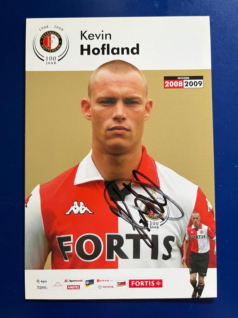 Feyenoord spelerskaart Hofland met handtekening, Ophalen of Verzenden, Zo goed als nieuw, Feyenoord, Spelerskaart
