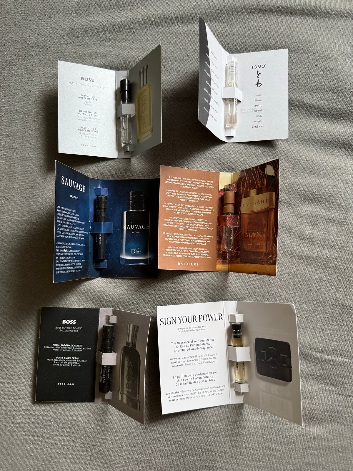Diverse parfum samples - Dior, Boss, Bvlgari, Tomo, Mercedes, Ophalen of Verzenden, Nieuw