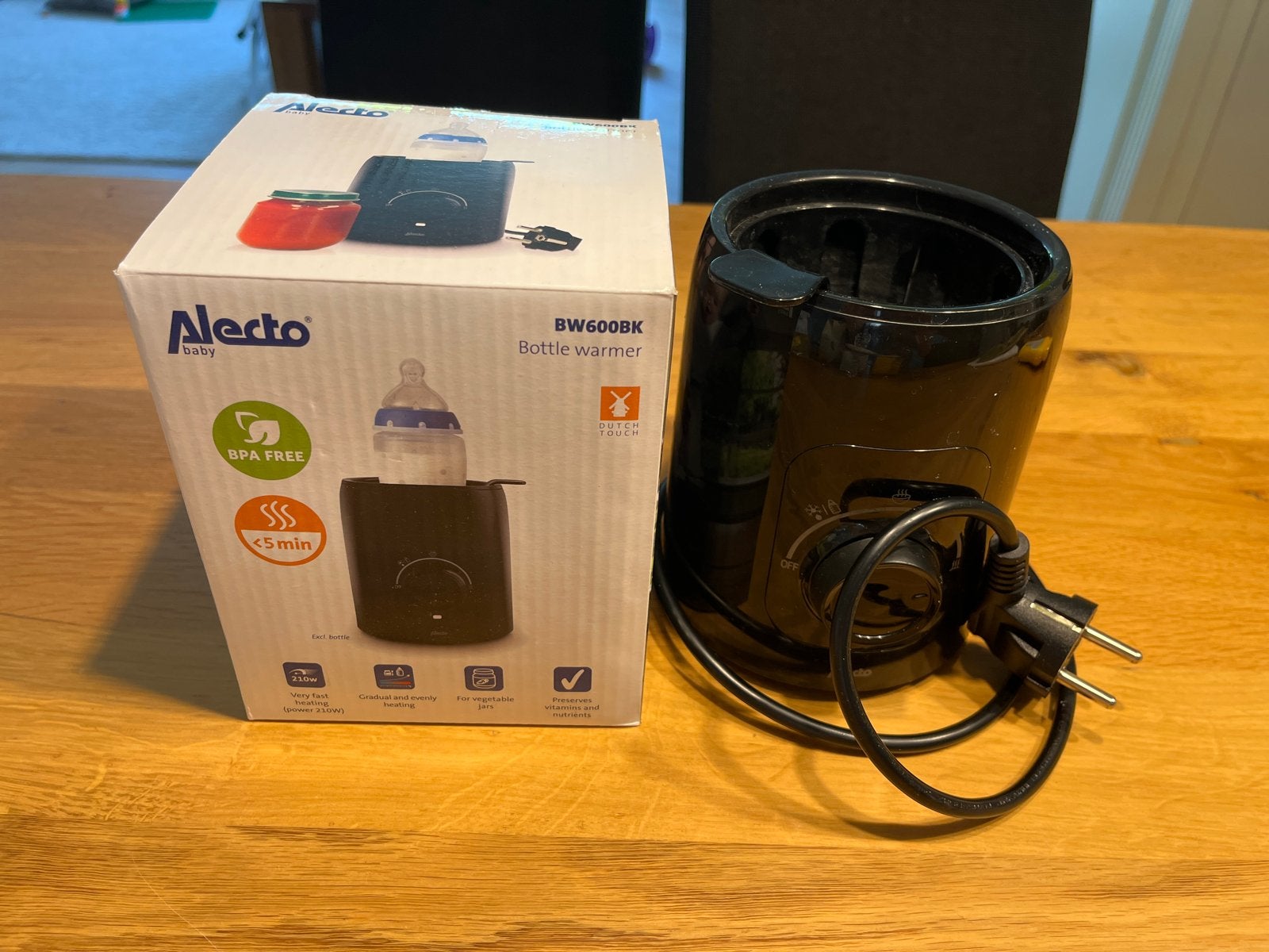 Alecto BW600BK Flessenwarmer - Snel en Veilig, Ophalen, Flessen- of potjesverwarmer, BPA-vrij, Gebruikt