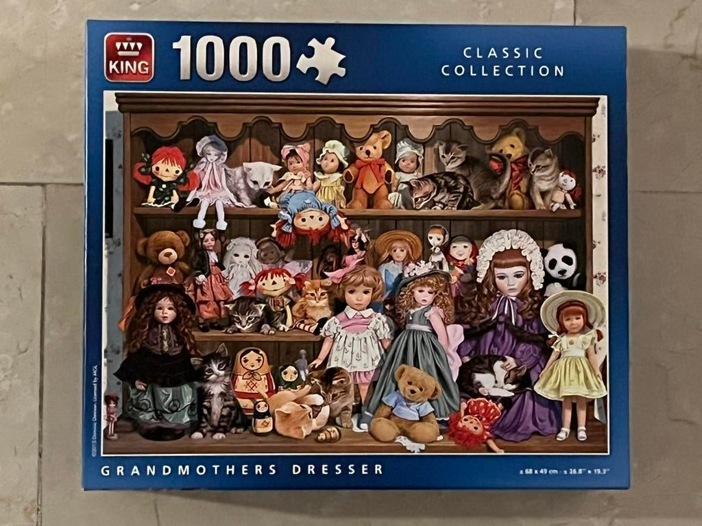 King puzzel, grandmothers Dresser, 1000 stukjes, Ophalen of Verzenden, 500 t/m 1500 stukjes, Zo goed als nieuw, Legpuzzel
