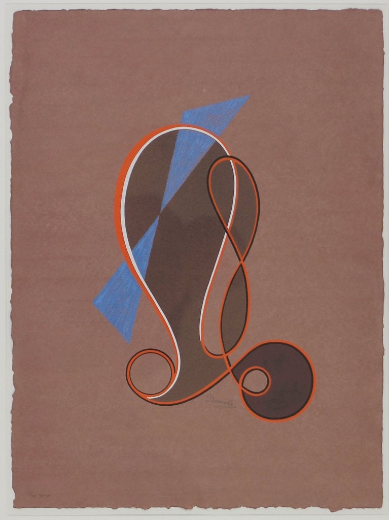 C Domela Nieuwenhuis(1900)Zeefdruk "Abstracte Comp" Ges Gen, Antiek en Kunst, Kunst | Litho's en Zeefdrukken, Ophalen of Verzenden