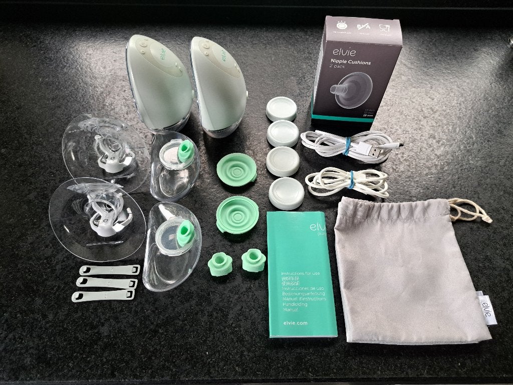 Elvie Pump - dubbele borstkolf met accessoires, Ophalen, Gebruikt, Borstkolf, Elvie