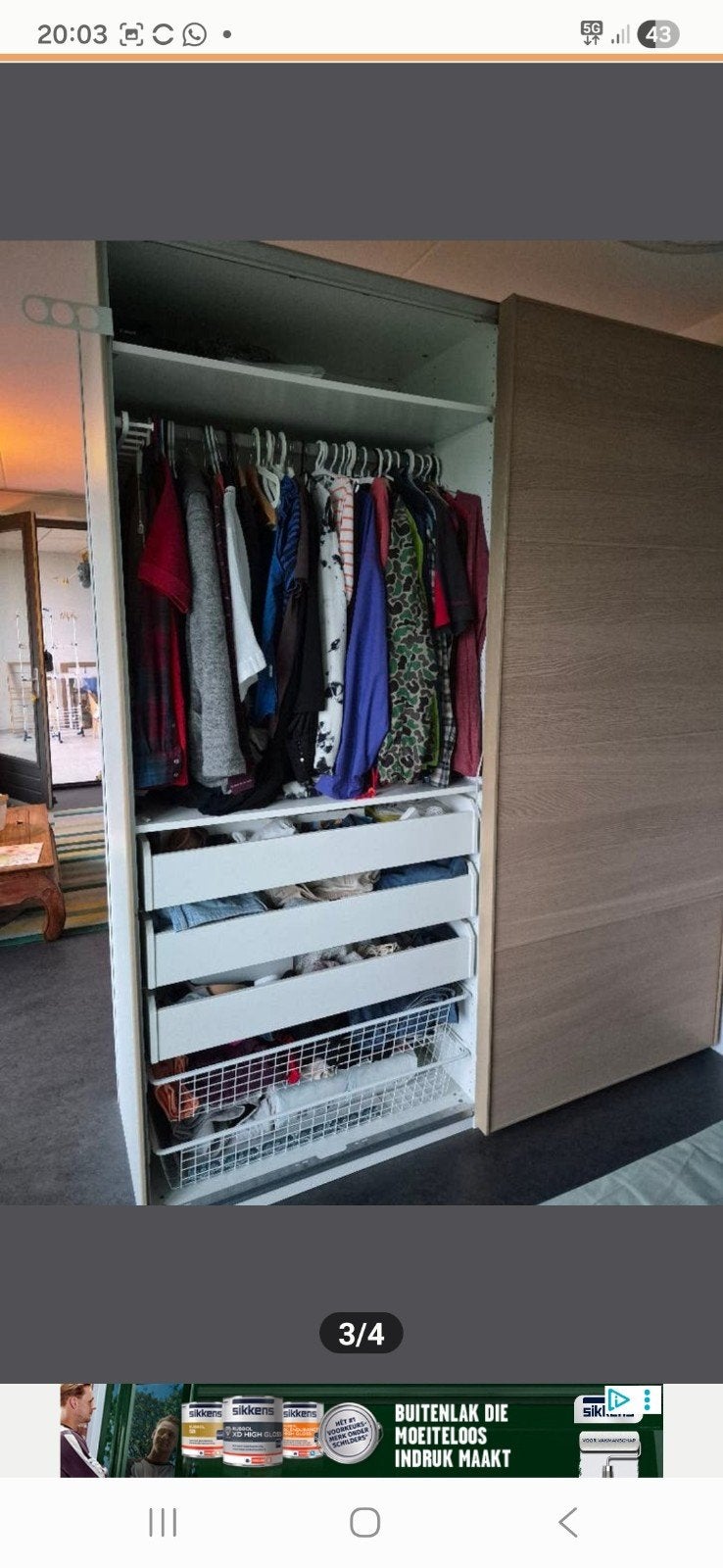 Ikea pax lades (draadmanden en ladebakken), Ophalen, 50 tot 75 cm, 50 tot 100 cm, Minder dan 100 cm