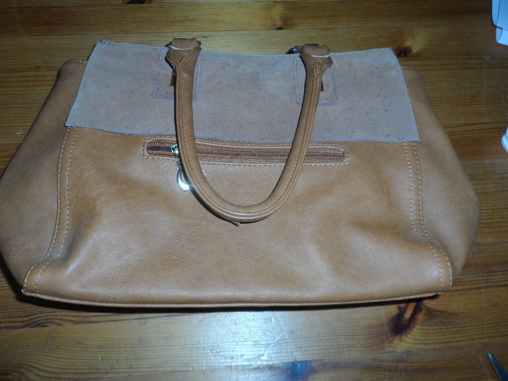Leuke bruine schoudertas / handtas - leder, Overige merken, Gebruikt, Bruin, Ophalen of Verzenden