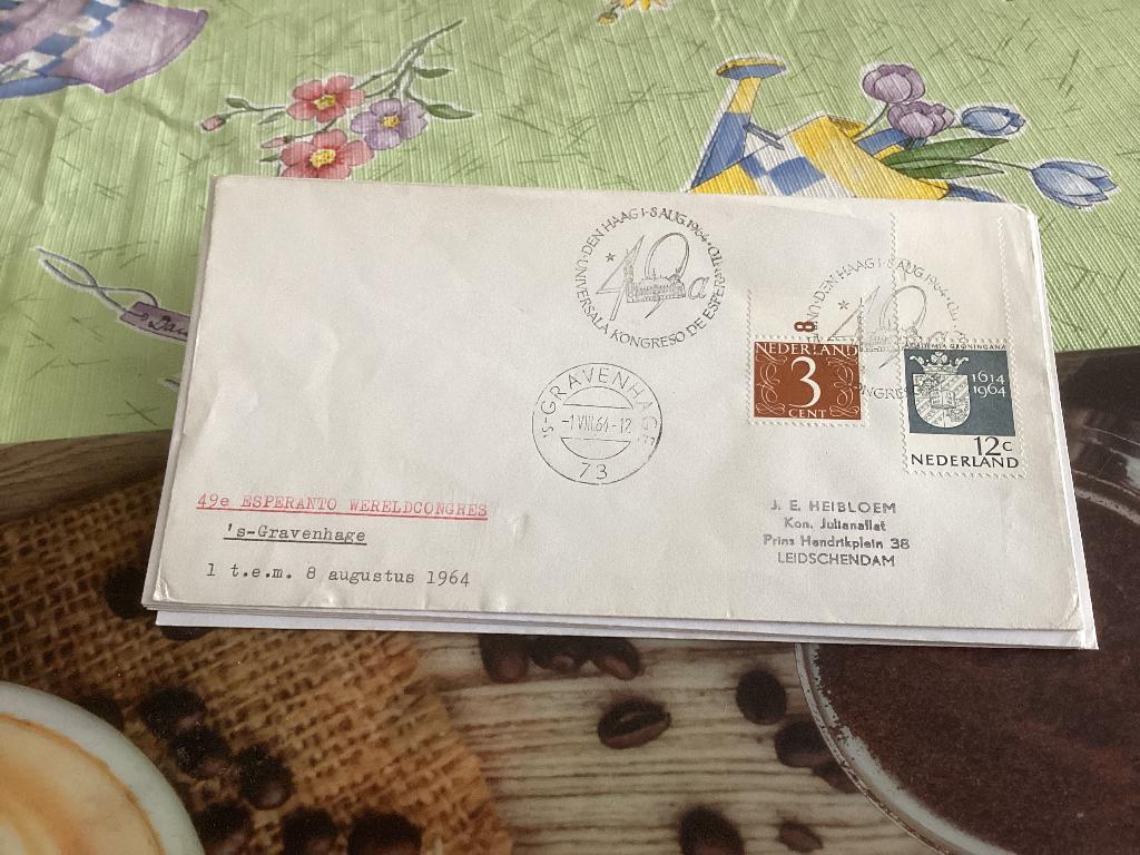 No1676 universale kongres0 esperanto Den Haag 1-8-1964 Heb, Postzegels en Munten, Ophalen, Beschreven, Nederland