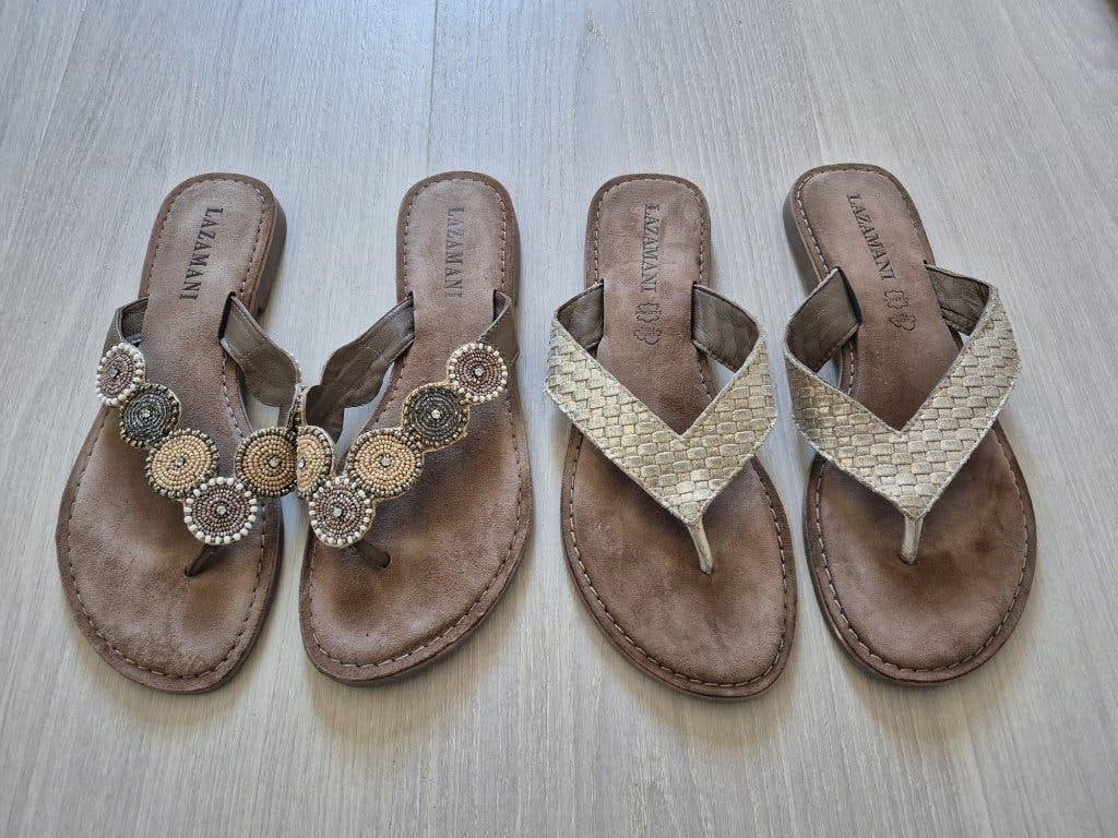 Z.g.a.n. 2x Lazamani slippers, maat 41, Slippers, Overige kleuren, Lazamani, Ophalen of Verzenden