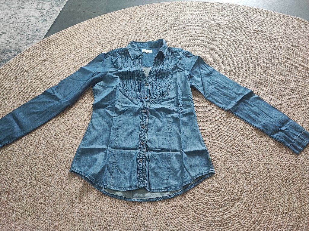 Blouse, dunne spijkerstof van Dept, maat s, Blauw, Ophalen of Verzenden, Zo goed als nieuw, Maat 36 (S)