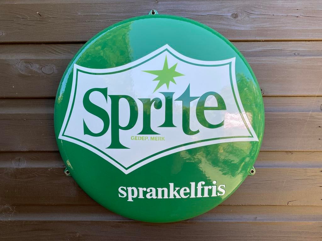 SPRITE emaille reclamebord in topstaat!, Ophalen of Verzenden, Zo goed als nieuw, Reclamebord