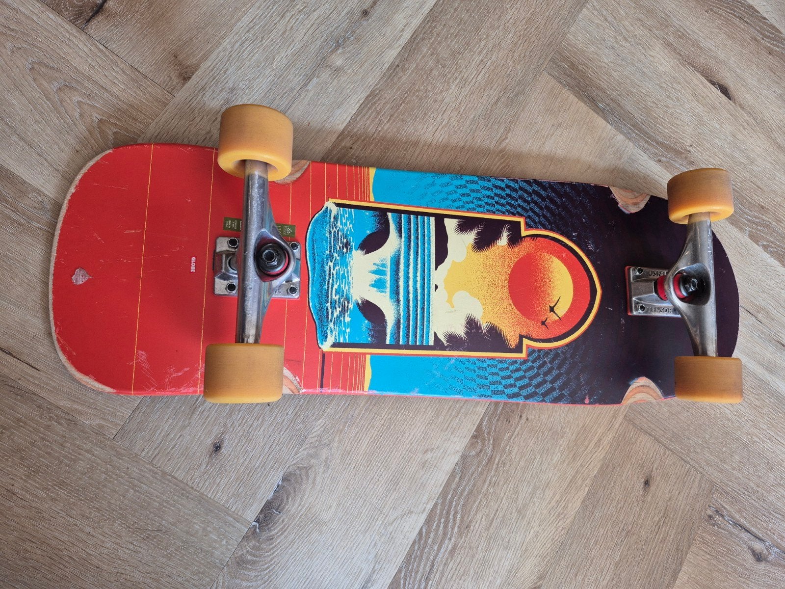 Gebruikt Globe Skateboard met uniek design, Ophalen of Verzenden, Gebruikt, Skateboard