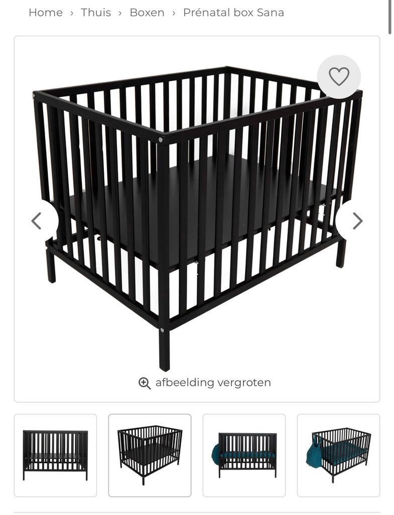 Prenatal box zwart, Kinderen en Baby's, Boxen, Ophalen of Verzenden, Zo goed als nieuw, Rechthoekig, In hoogte verstelbaar