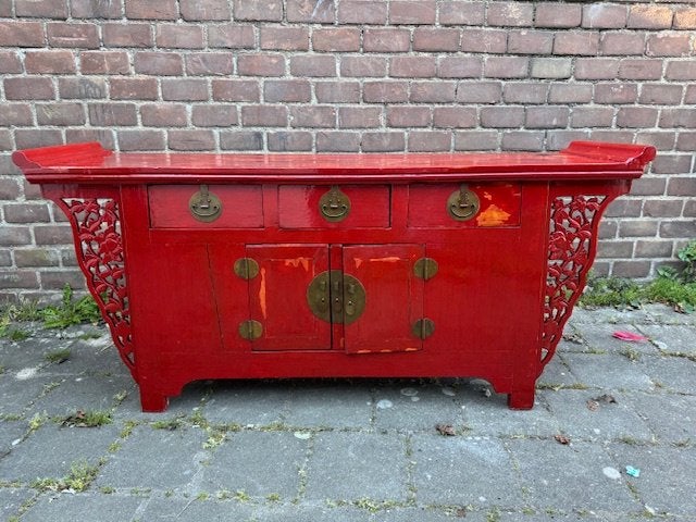 fraaie Chinese wandkast/ dressoir, handwerk, Handgemaakt, China, Ophalen, Hout