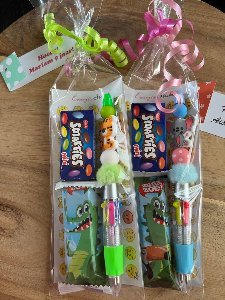 Complete traktaties met leuke diertjes pen, Ophalen of Verzenden, Nieuw, Feestartikel, Verjaardag