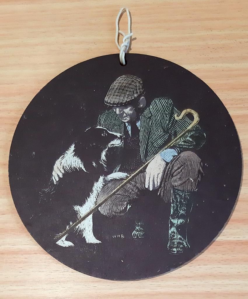 Vintage Schots wandbordje leisteen, Ophalen of Verzenden
