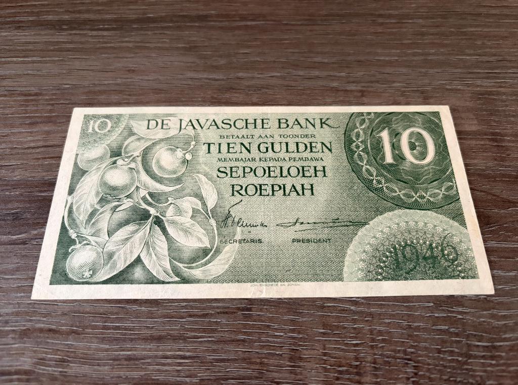 Prachtig biljet 10 gulden Nederlands-Indië, 1946, Postzegels en Munten, Bankbiljetten | Nederland, Ophalen of Verzenden, 10 gulden