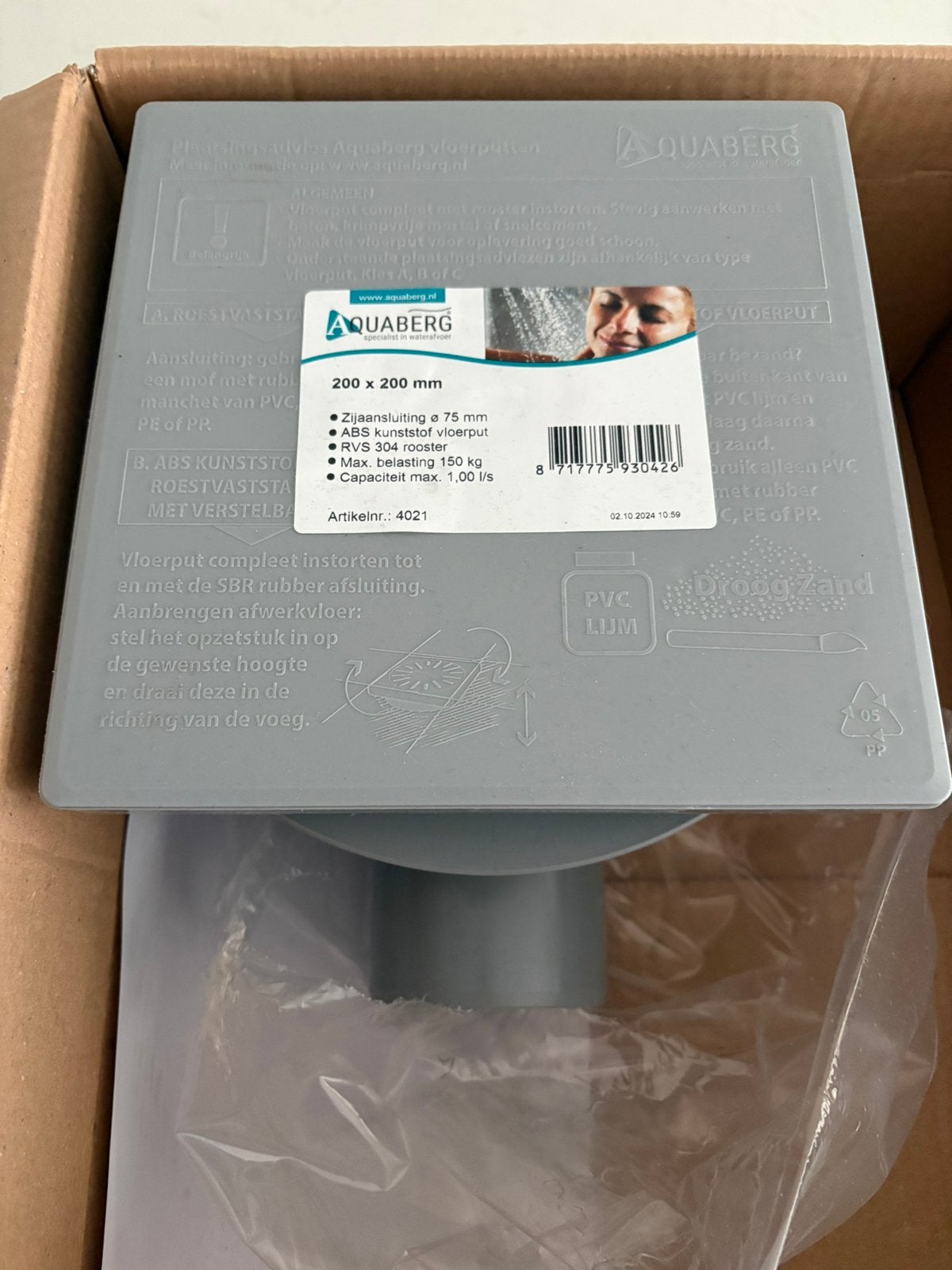 Aquaberg afvoerput, Ophalen of Verzenden, Zo goed als nieuw, Pvc, Minder dan 2 meter