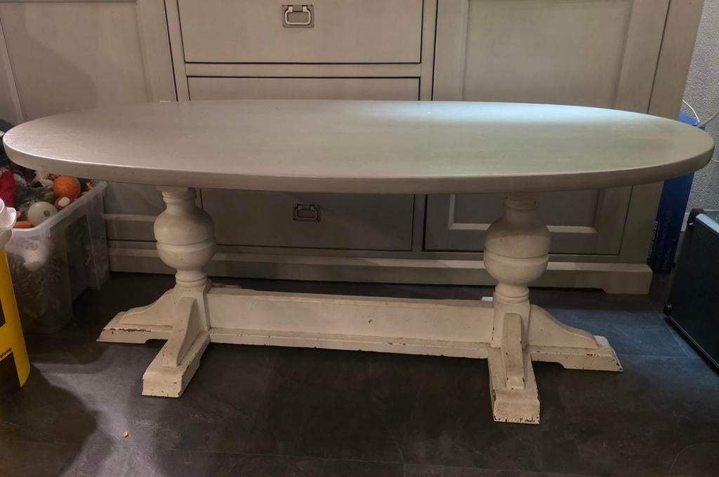 Salontafel met kloosterpoten - Ovale vorm, Ophalen, Gebruikt, 100 tot 150 cm, Landelijk, Rustiek