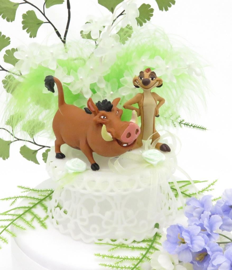 Disney Timon en Pumba bruidstaart topper., Ophalen of Verzenden, Nieuw, Versiering, Geboorte of Huwelijk