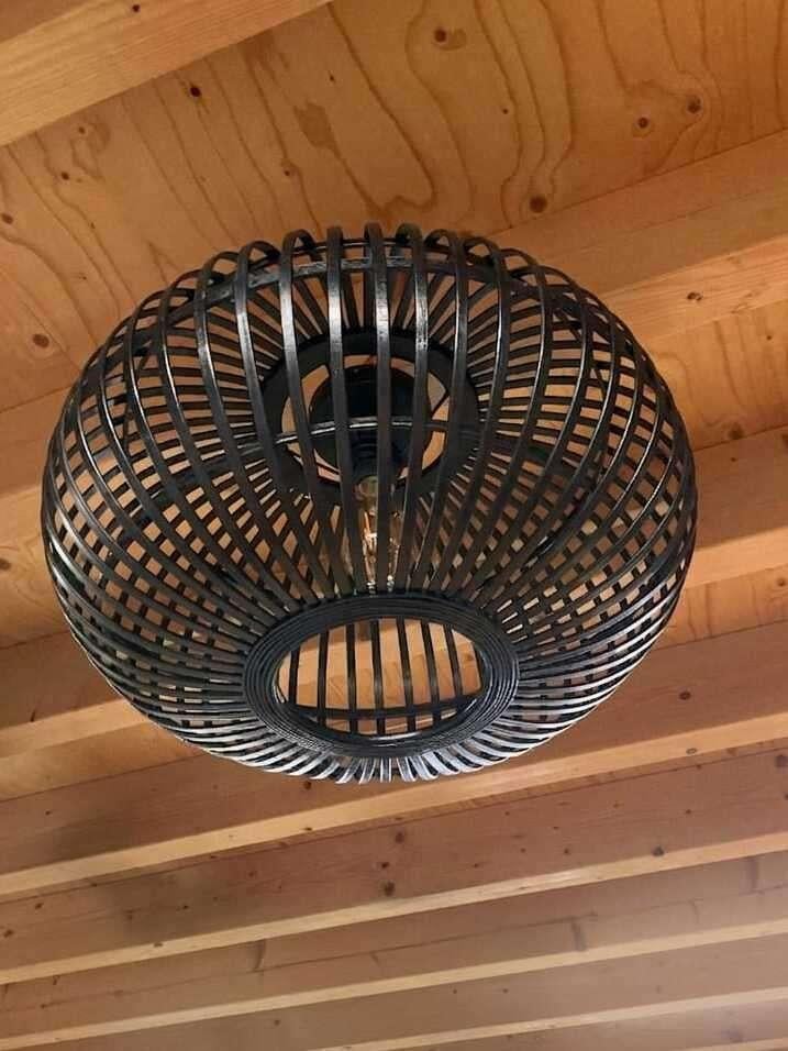 Stijlvolle zwarte LUCIDE plafondlamp, Huis en Inrichting, Ophalen, Zo goed als nieuw, Hout