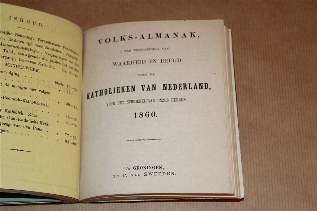 Volks-Almanak [1858-1860] — Katholieke Waarheid & Deugd, Ophalen of Verzenden