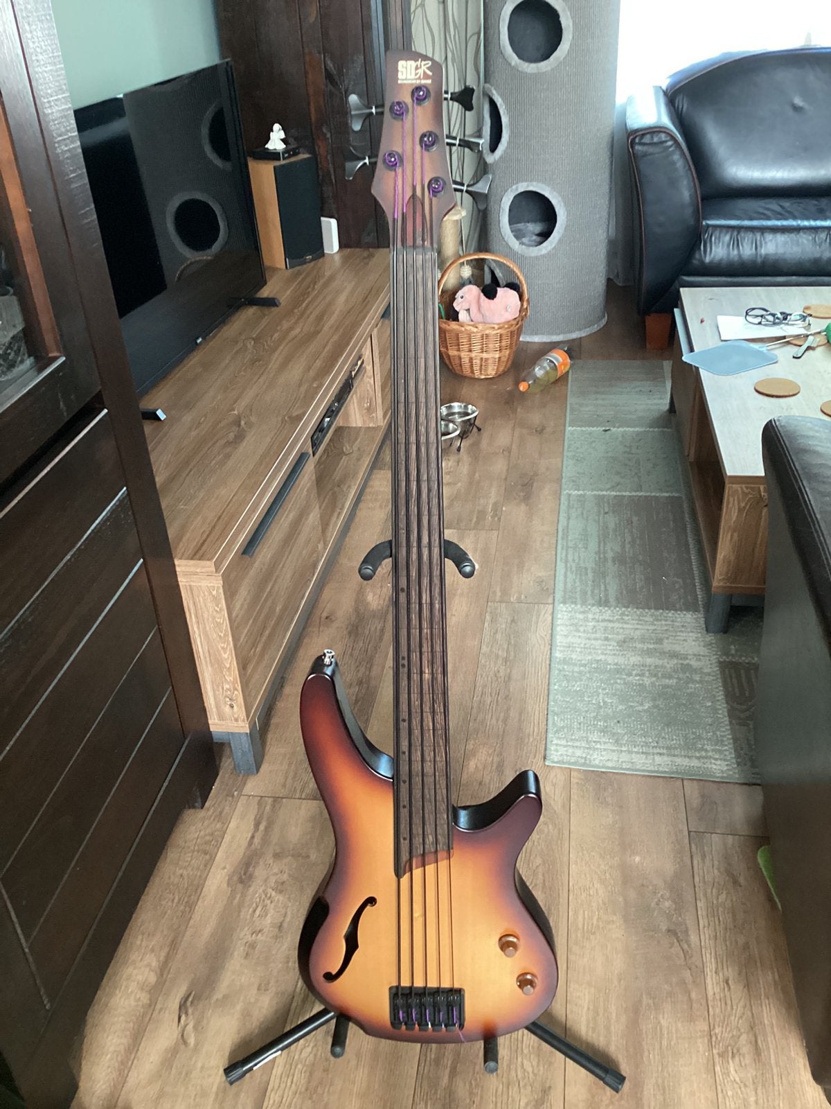 Ibanez SRH 505F, Ophalen, Zo goed als nieuw, Semi-akoestisch, 5-snarig