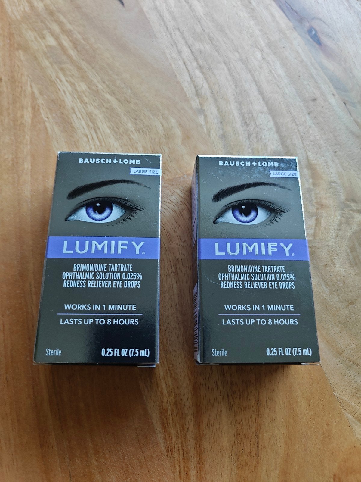 2x Lumify oogdruppels Bausch Lomb 7.5ml, Ophalen of Verzenden, Nieuw, Ogen, Verzorging