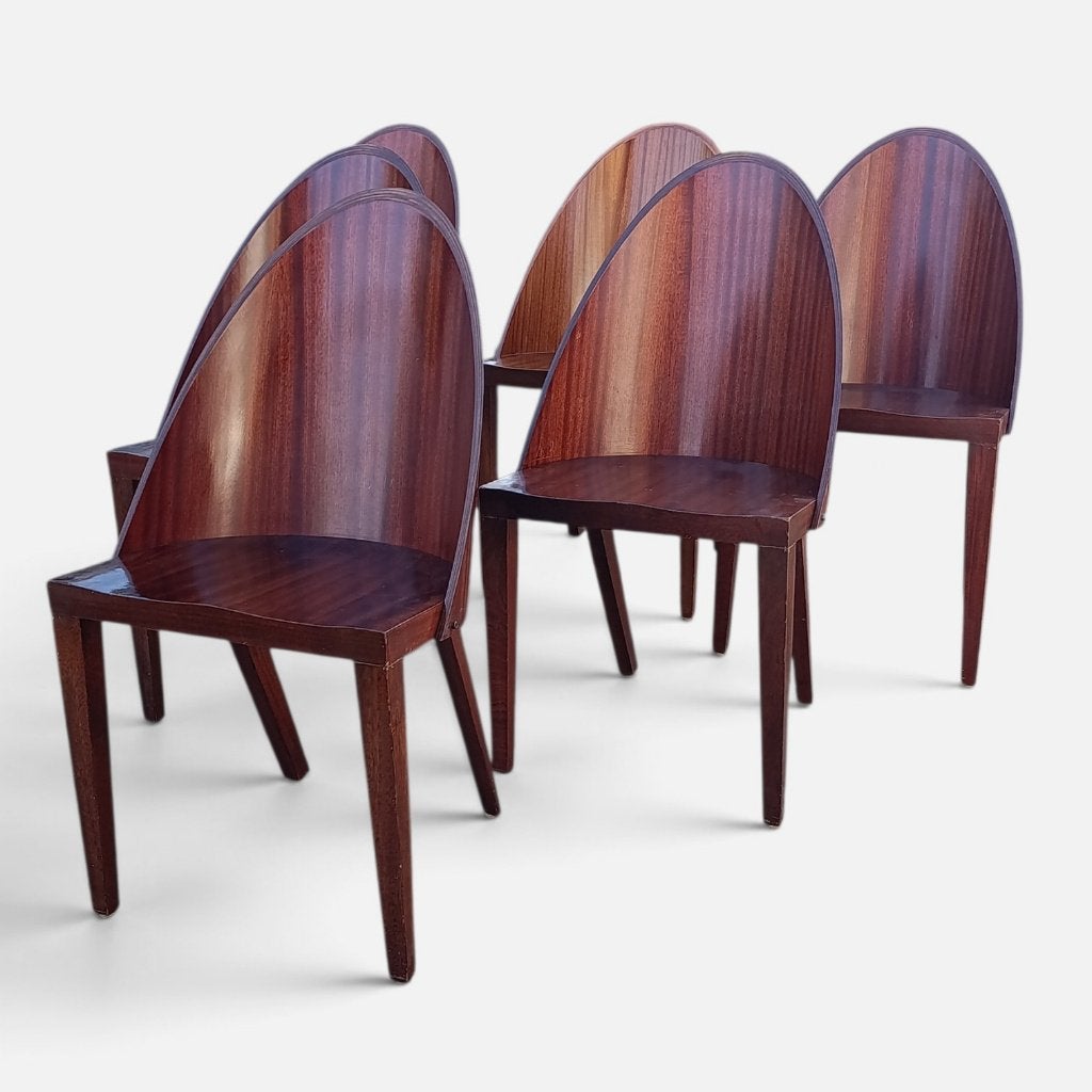 6x Philippe Starck Royal 44 Chair stoel Aleph Driade 1985, Gebruikt, Bruin, 80s Postmodern, Ophalen of Verzenden