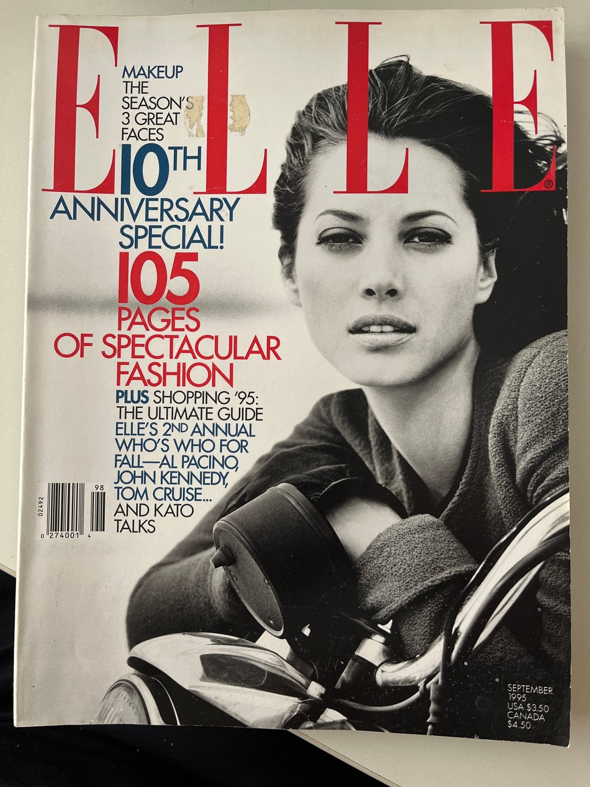 ELLE Magazine September 1995 - 10th Anniversary Special, Ophalen of Verzenden, Gelezen, Glossy