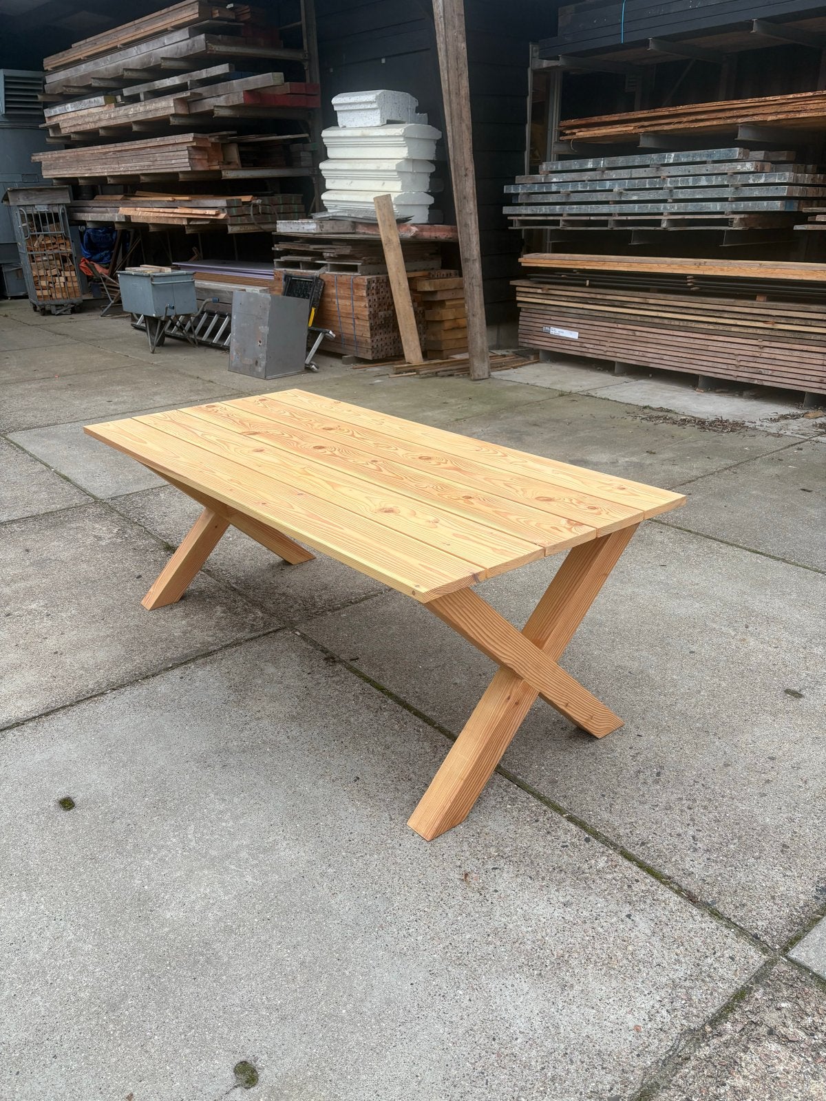 Geoliede Douglas tuintafel handgemaakt - Nieuw, Tuin en Terras, Ophalen of Verzenden, Nieuw, Rechthoekig, Hout