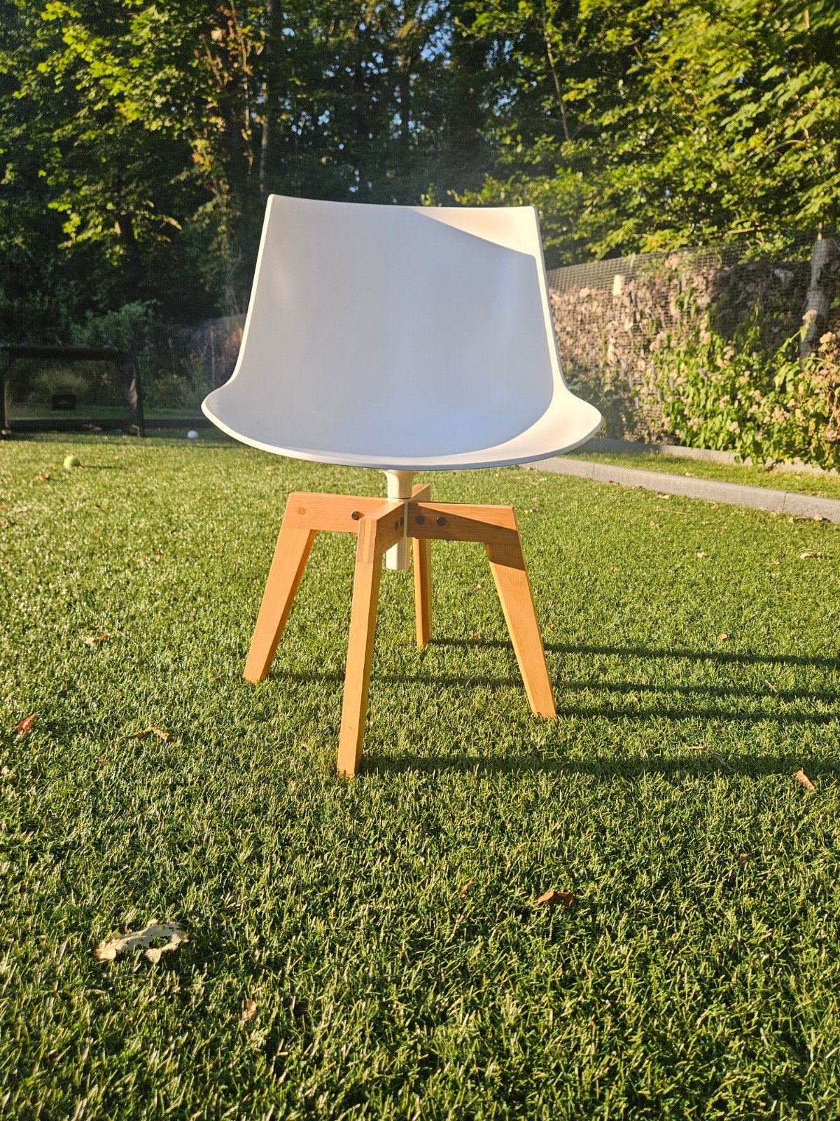 MDF Flow Chair - Jean Marie Massaud - Wit met Houten Poten, Modern design, Wit, Zo goed als nieuw, Eén