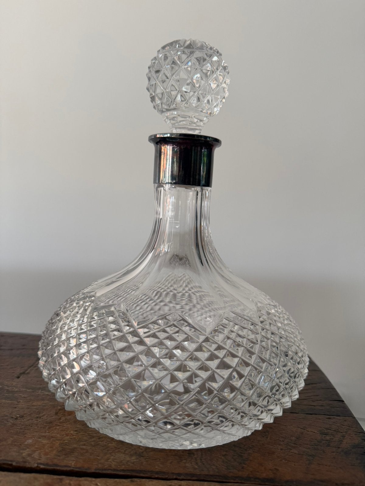 Karaf kristal met zilver, Antiek en Kunst, Antiek | Glas en Kristal, Ophalen of Verzenden