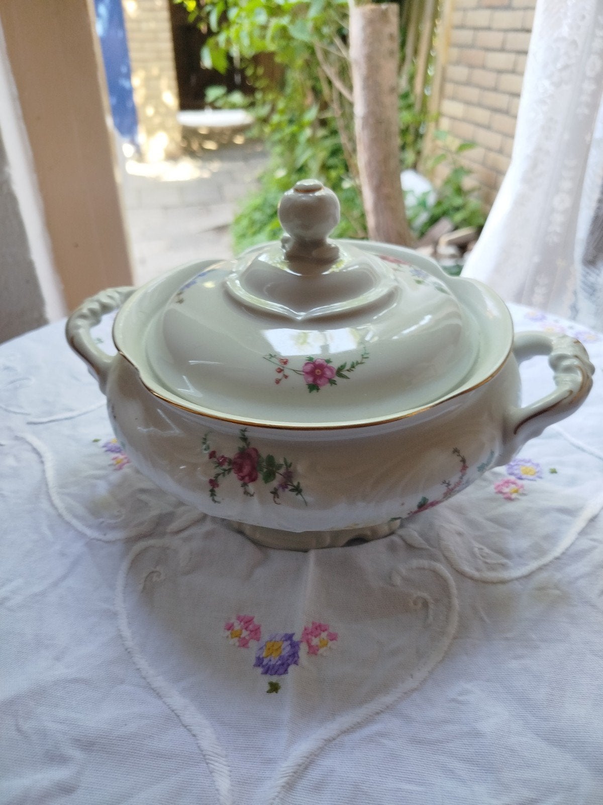 Vintage Terrine met Bloemmotief, Ophalen of Verzenden