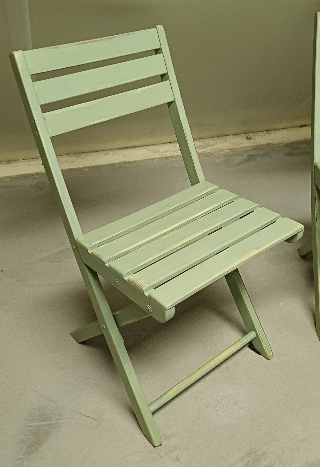 2 inklapbare bistro stoelen - Lichtgroen, Ophalen, Gebruikt, Twee, Overige kleuren