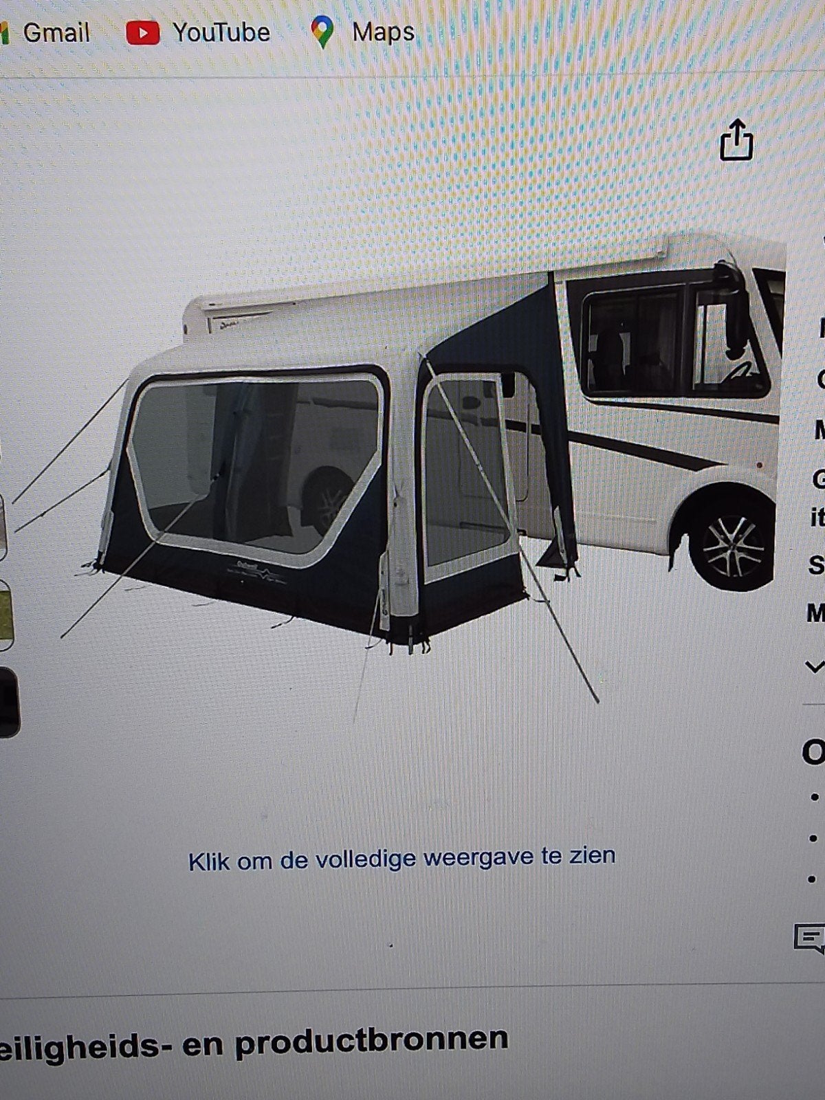 UNIEK !!!   Wegens verkoop camper !! NIEUWE OUTWELL, Ophalen of Verzenden, Nieuw, PVC