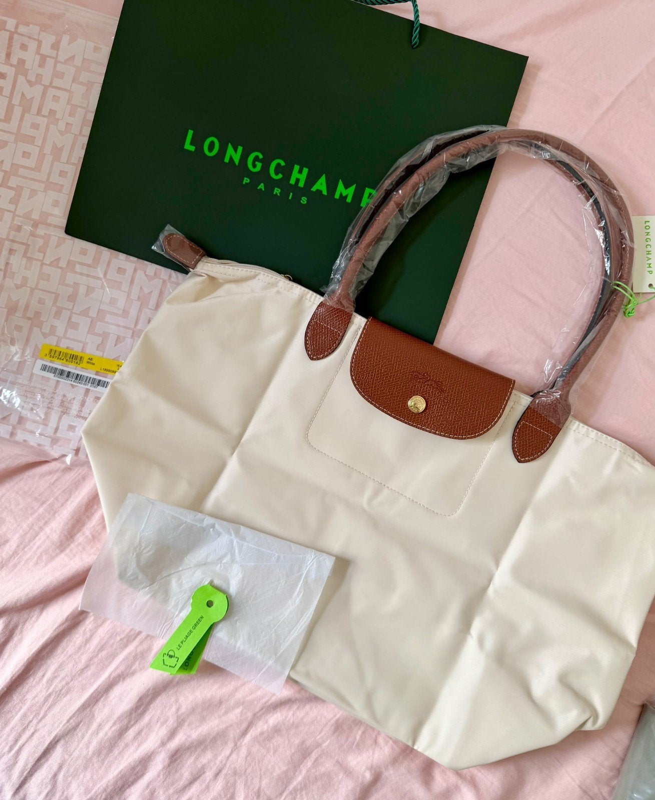 Longchamp Le Pliage Tote Bag L - Wit, Ophalen of Verzenden, Nieuw, Wit, Shopper