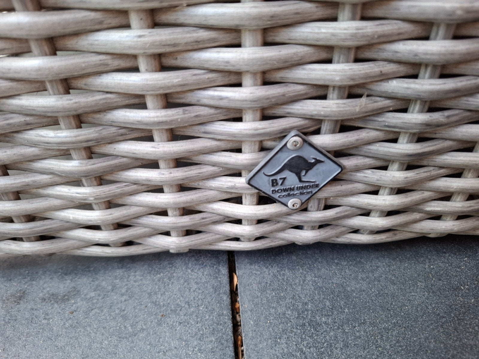 hoekbank wicker en hocker, Ophalen, 5 zitplaatsen, Gebruikt, Hocker