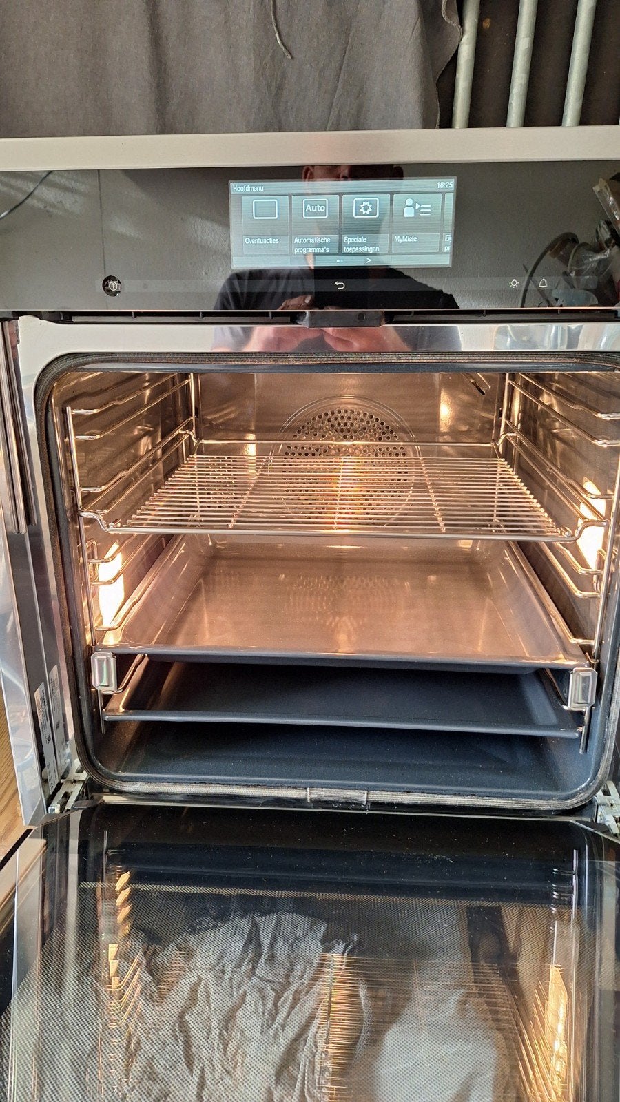 grote luxe Miele combi oven 60cm hoog H6860BP nieuwstaat, Ophalen, Hete lucht, Inbouw, 55 tot 60 cm