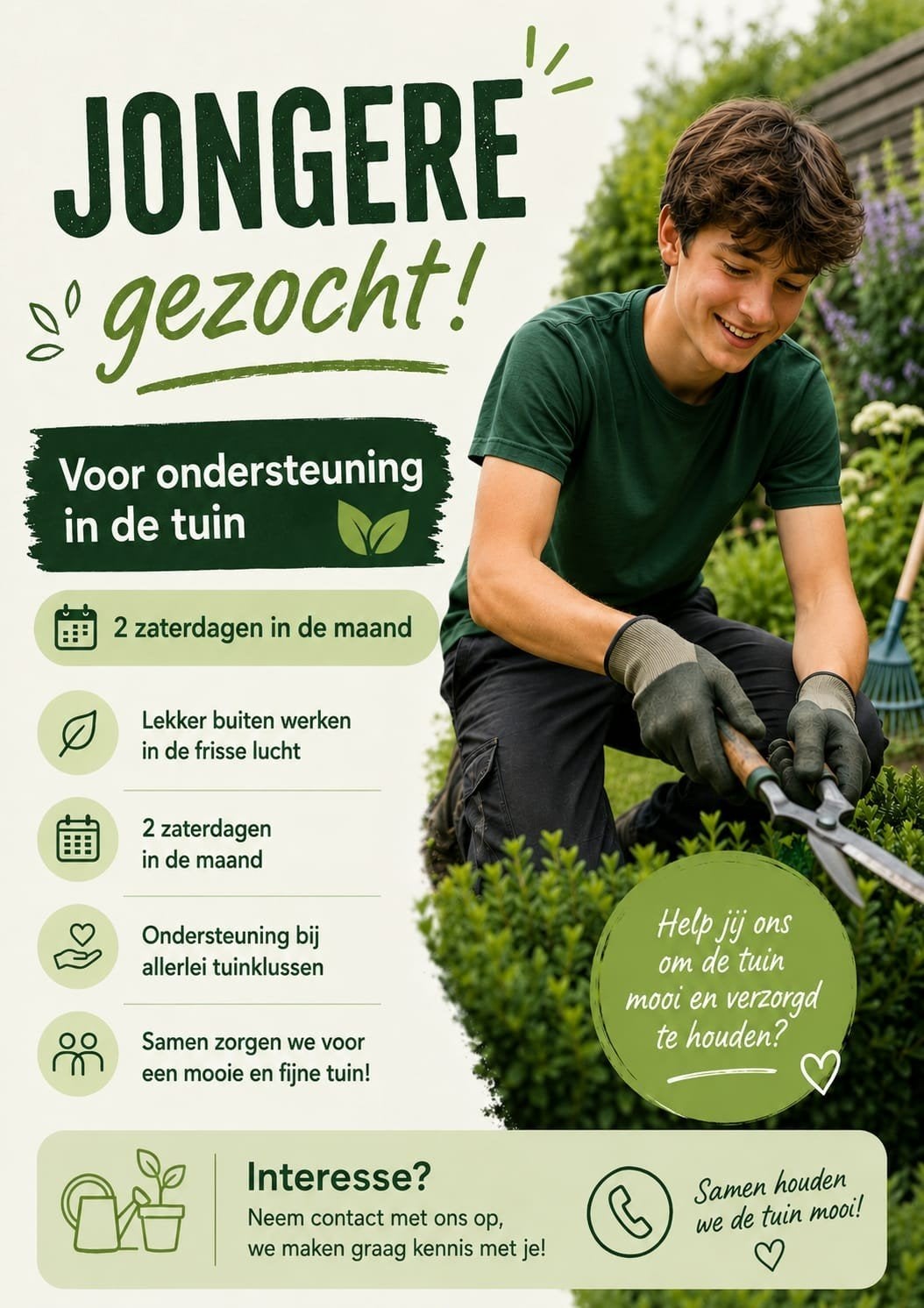 Gezocht jongere die wat geld wil verdienen, Vacatures