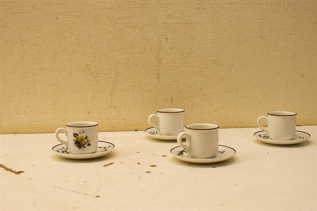 8 delig Villeroy & Boch porseleinen kop en schotel 50664, Gebruikt, Ophalen of Verzenden, Bord(en), Overige stijlen