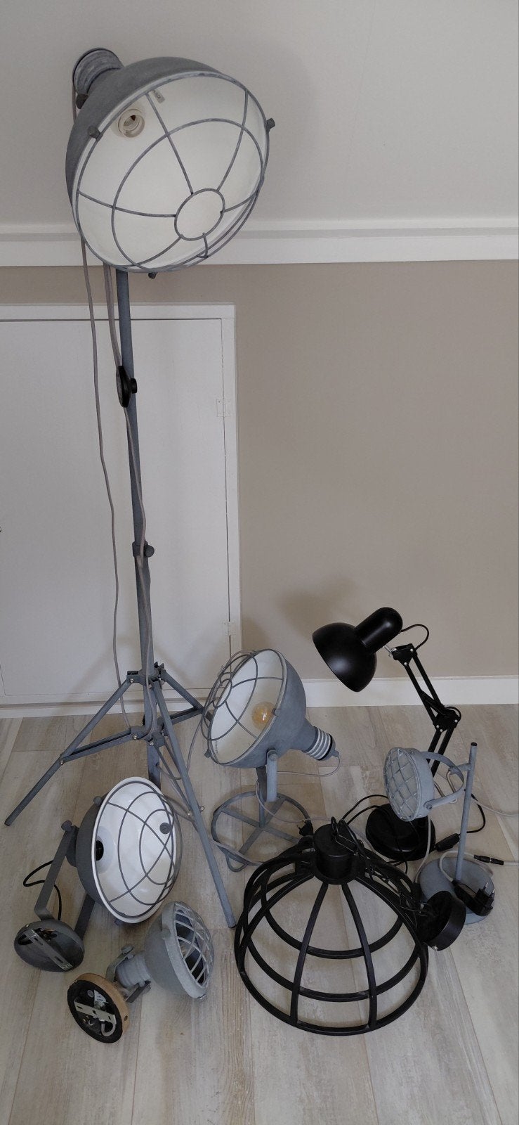 Vintage Industriële Vloerlamp - Studio Spot, Huis en Inrichting, Ophalen, E27 (groot), Zo goed als nieuw, 150 tot 200 cm