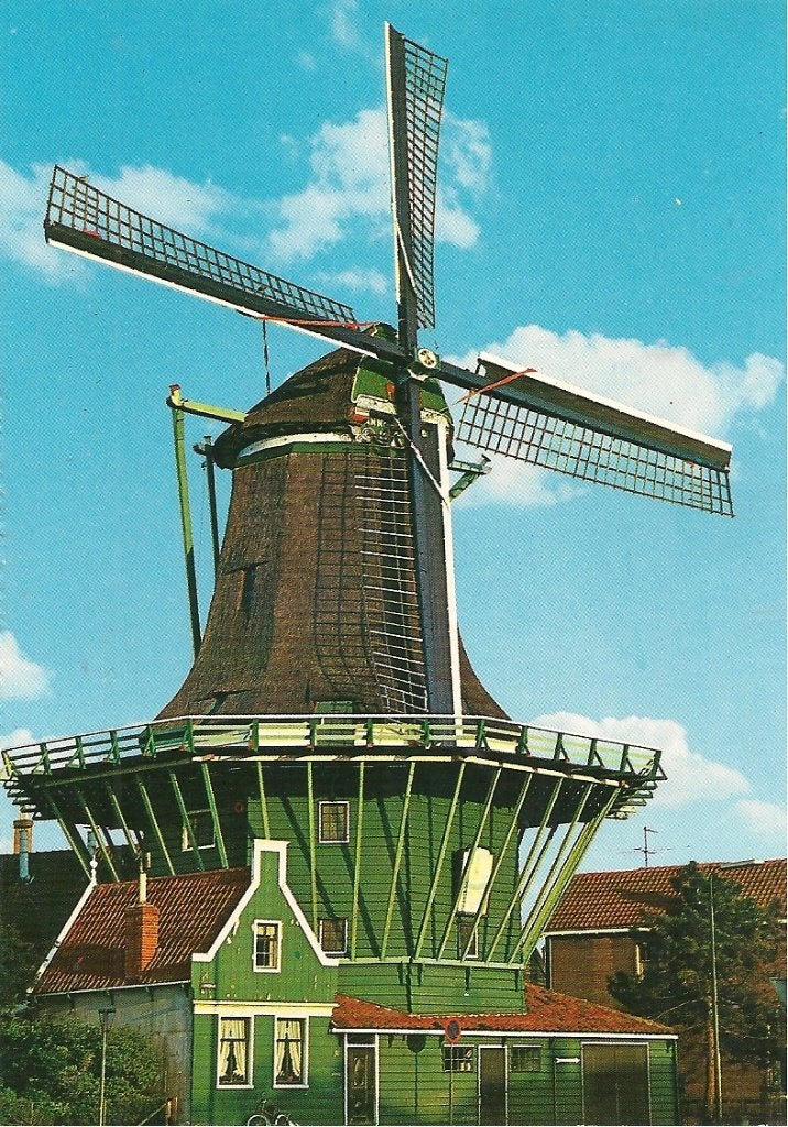 Ansichtkaart Korenmolen "De Bleke Dood", Zaandijk, Ophalen of Verzenden, 1960 tot 1980, Ongelopen, Noord-Holland
