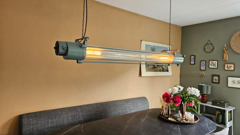 Originele glazen buis hanglamp, Ophalen