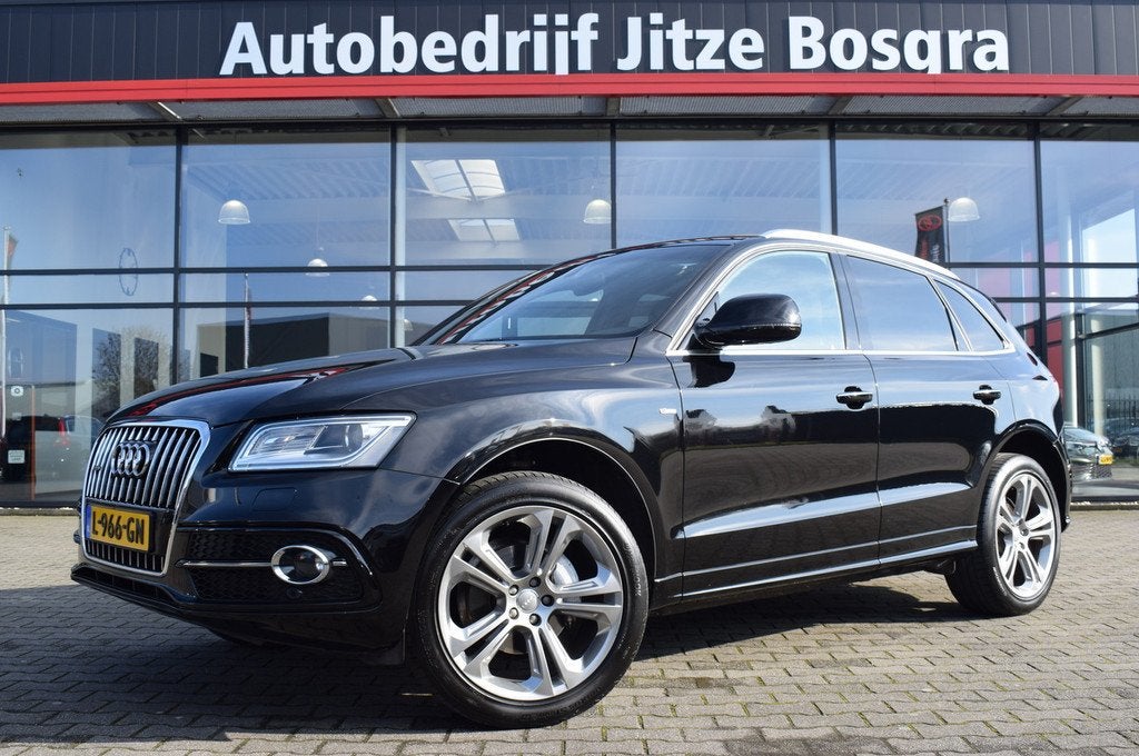 Audi Q5 2.0 TFSi 230pk Quattro Pro Line Plus Panoramadak | 2, Auto's, Audi, Gebruikt, 4 cilinders, Leder en Stof, Zwart