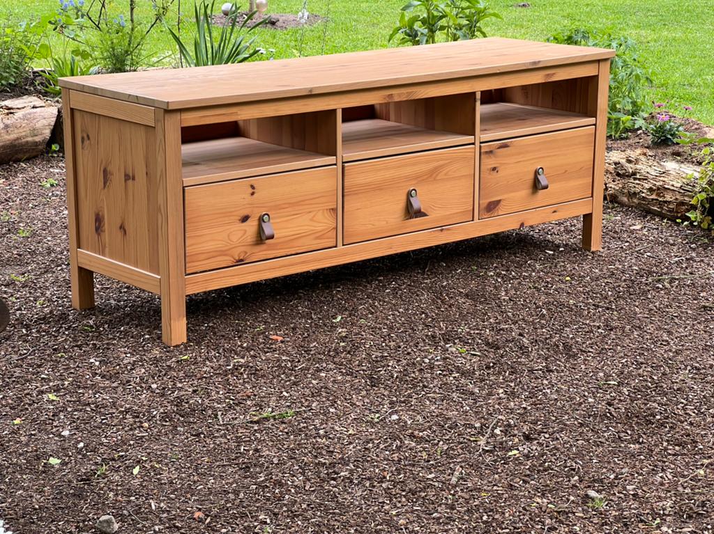 massief grenen TV-meubel / Media console, Ophalen, Zo goed als nieuw, 25 tot 50 cm, Minder dan 100 cm