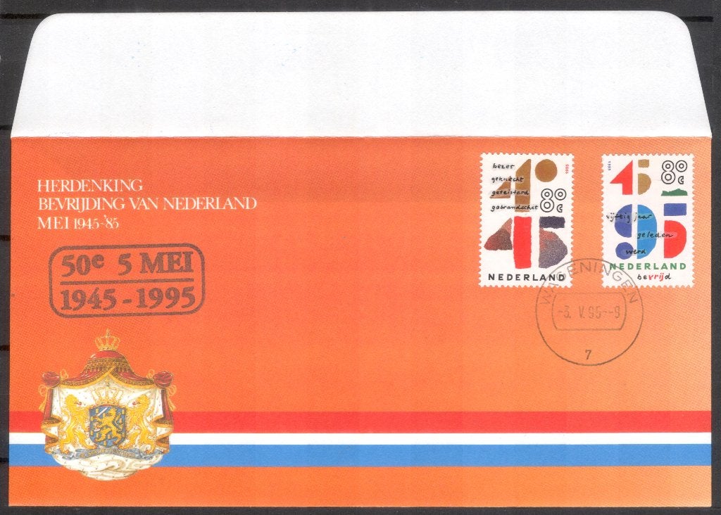 50 jaar herdenking bevrijding van Nederland 1995, Postzegels en Munten, Brieven en Enveloppen | Nederland, Verzenden, Envelop