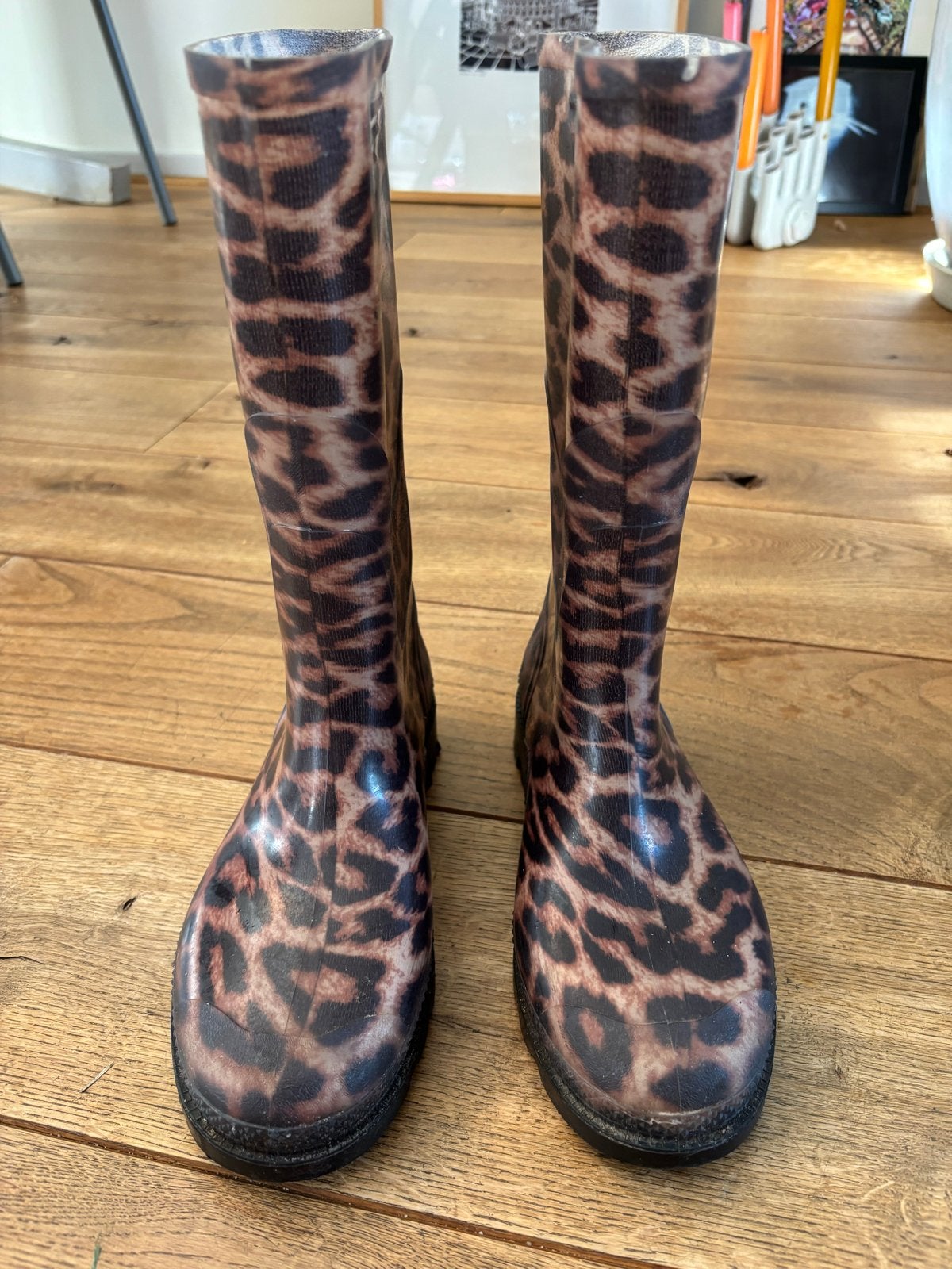 Leopard print regenlaarzen maat 39, Overige kleuren, Ophalen of Verzenden, Regenlaarzen, Zo goed als nieuw