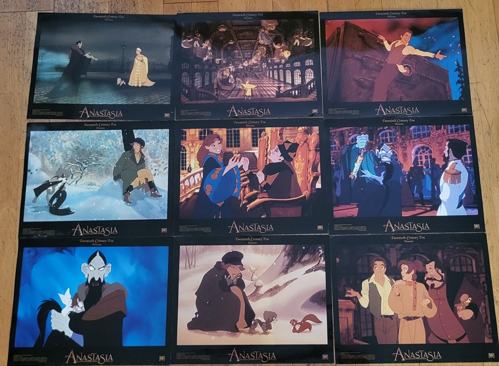 Anastasia (1997) Complete Internationale Lobby Card Set (9), Verzamelen, Ophalen of Verzenden, Foto of Kaart