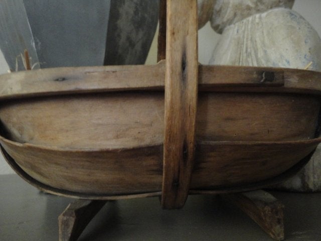 bijzonder antieke FRANSE HOUTEN PLUKMAND, gebogen vorm, Antiek en Kunst, Ophalen of Verzenden