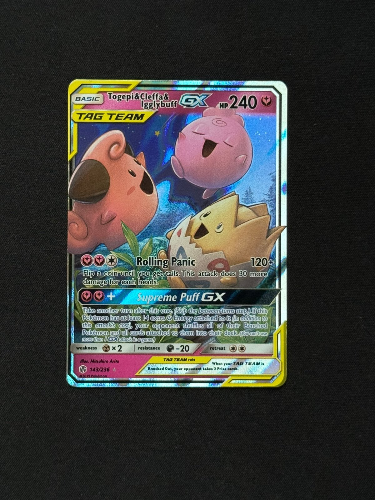 Togepi & Cleffa & Igglybuff GX 143, Hobby en Vrije tijd, Verzamelkaartspellen | Pokémon, Ophalen of Verzenden, Zo goed als nieuw