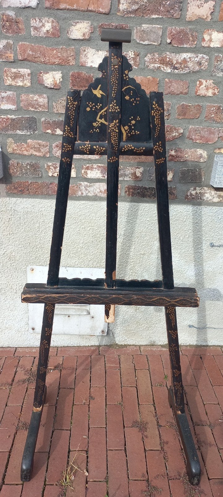 Antieke schildersezel met oosterse decoratie, Ophalen
