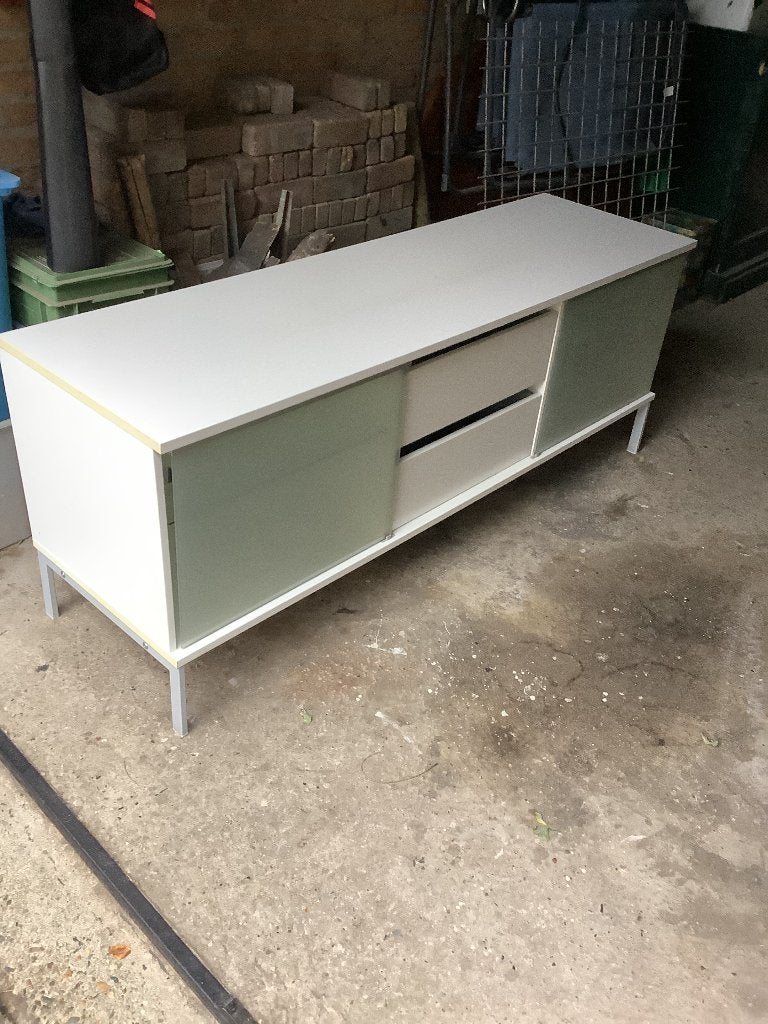 tv-meubel wit, Huis en Inrichting, Ophalen, Kunststof, Gebruikt, 150 tot 200 cm